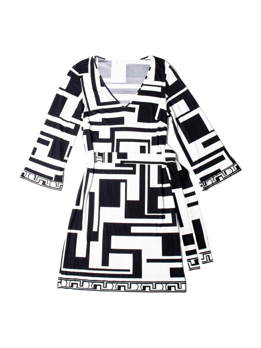 EMILIO PUCCI★素敵！Contrast Belted Black/Blue Dress EMILIO PUCCI☆素敵！Contrast Belted Black/Blue Dress