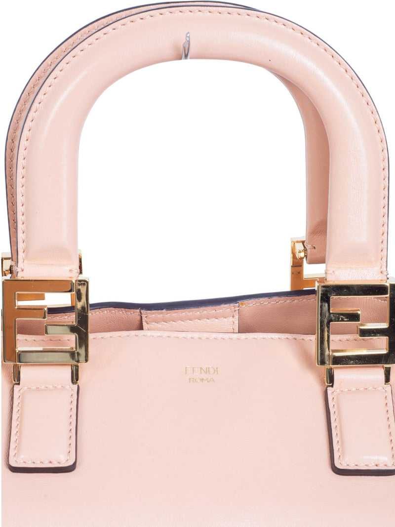 Fendi Leather FF Logo Shopper Bag Blush Pink-designer resale
