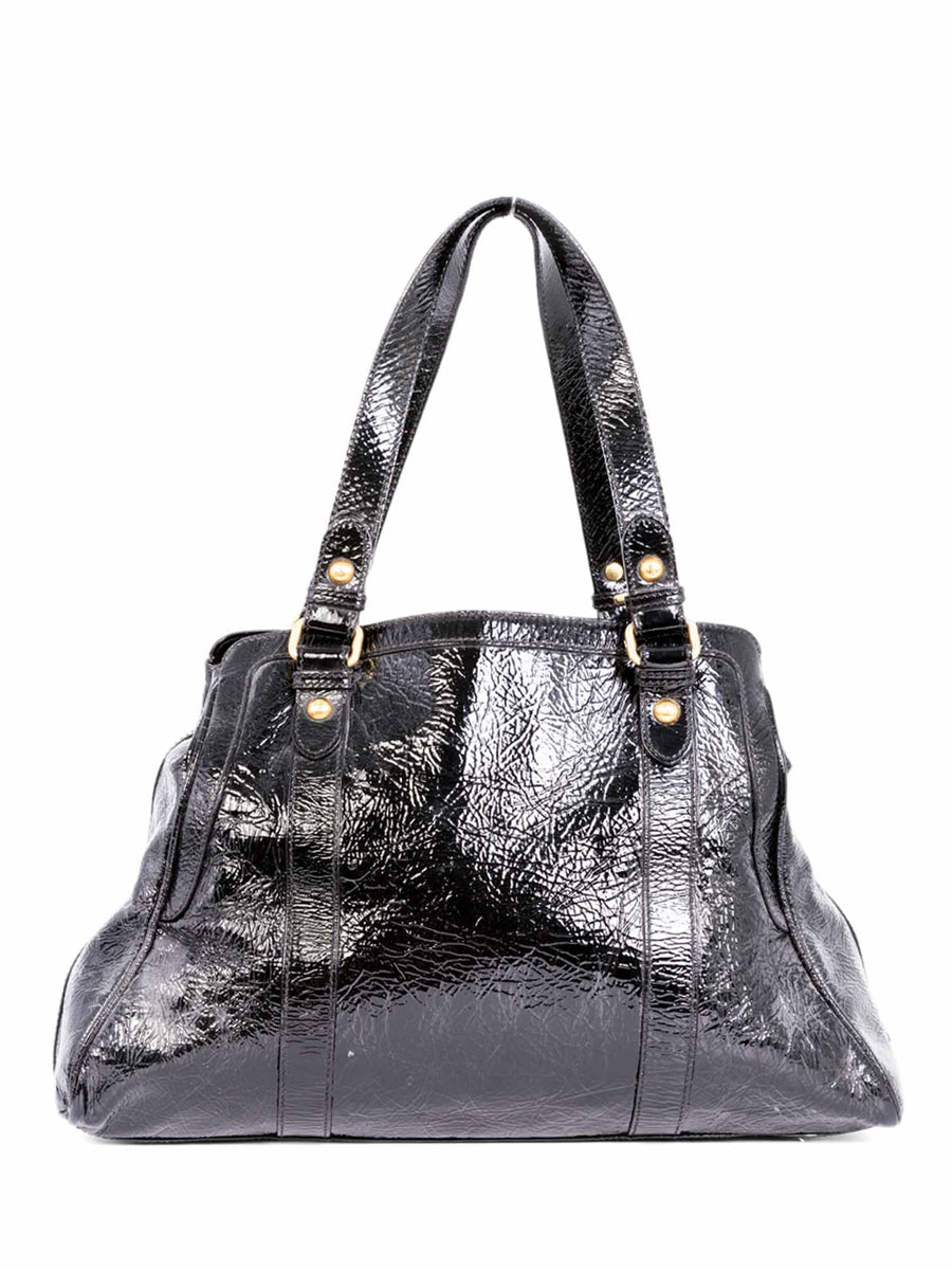 Fendi Bag Patent Fendi Handbag Black Patent Leather B Bag W