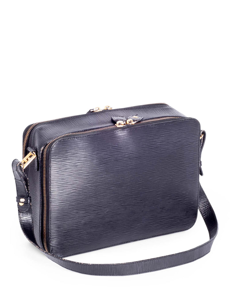 Fendi Vintage Leather Zucca Zip Around Messenger Bag Black-designer resale