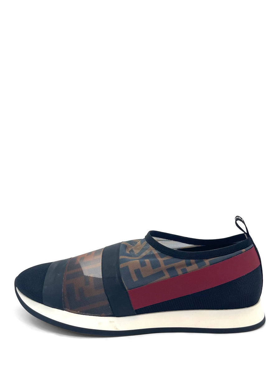 Fendi Zucca Logo Mesh Nylon Sneakers Multicolor