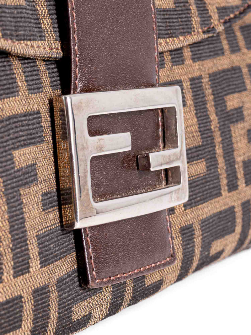 Fendi Zucca Mama Flap Bag Brown MM-designer resale