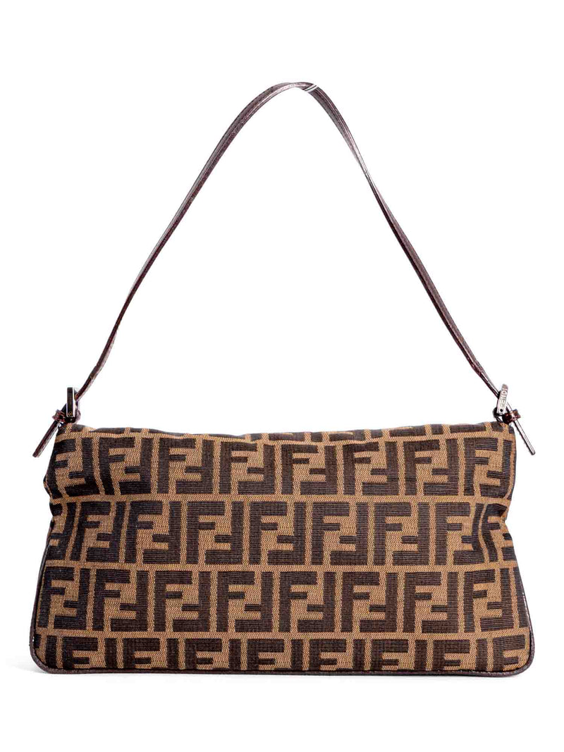 Fendi Zucca Mama Flap Bag Brown MM-designer resale