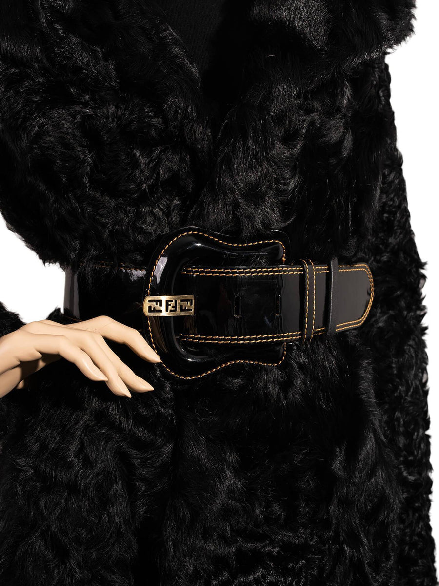 Fendi Zucca Faux Fur Coat