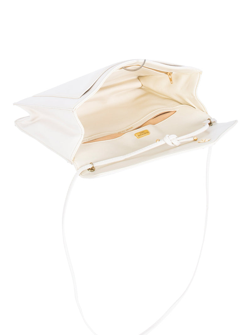 Givenchy Logo Leather Envelope Flap Messenger Bag Ivory-designer resale