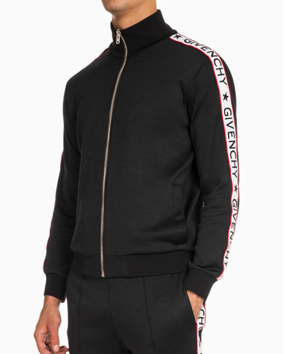 美品 GIVENCHY ロゴテープ トラックジャケット スターパッチ 黒 34 Givenchy-Logo-Taped-Track-