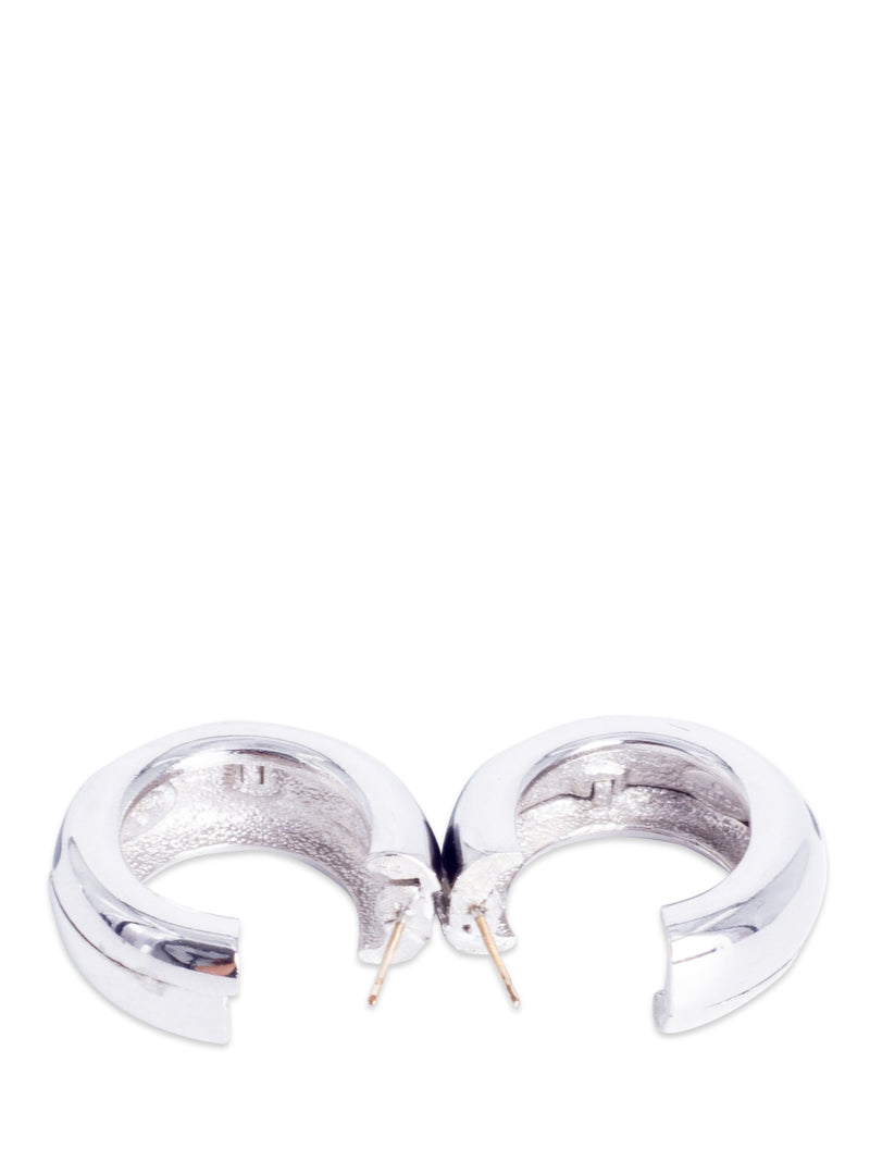 Givenchy Vintage Crystal Black Enamel Hoops Earrings-designer resale