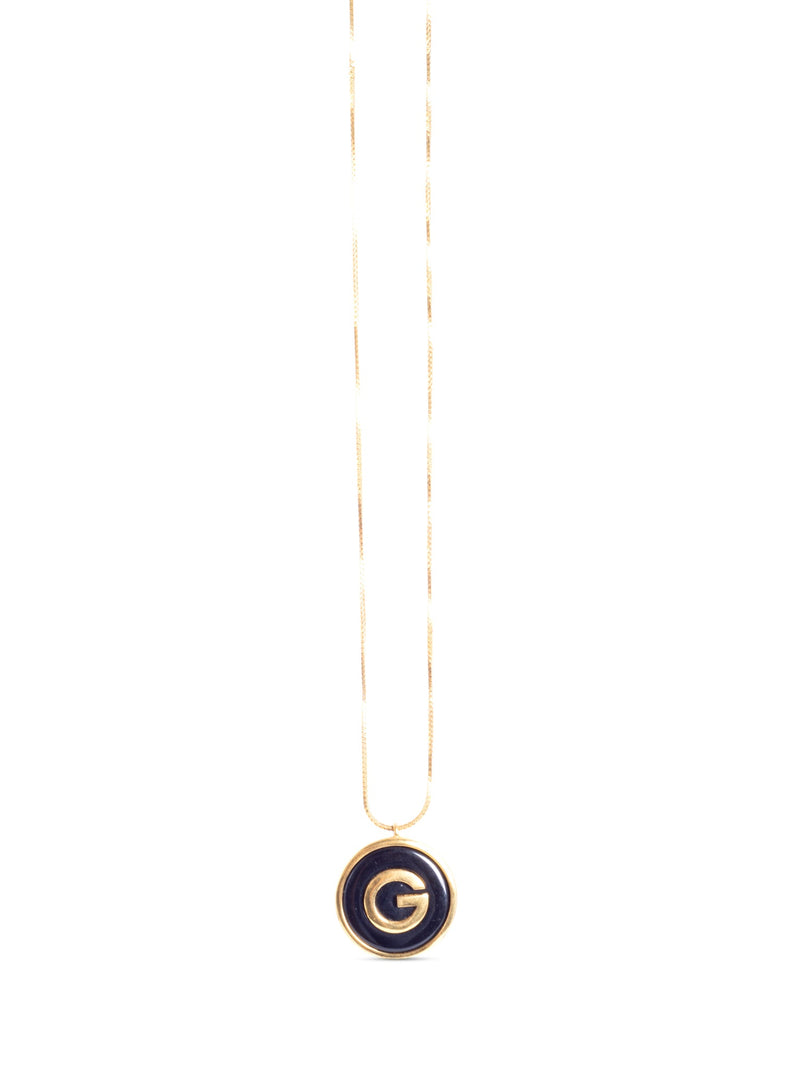 Givenchy Vintage G Logo 24K Gold Plated Necklace-designer resale