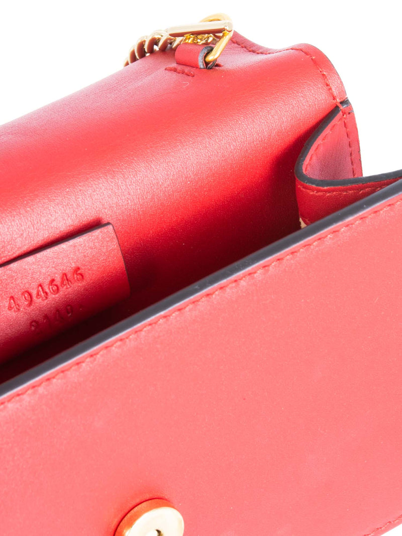 Gucci Calfskin Super Mini Sylvie Chain Messenger Bag Red-designer resale