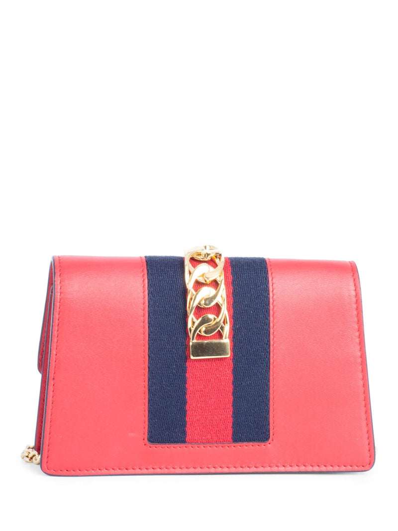 Gucci Calfskin Super Mini Sylvie Chain Messenger Bag Red-designer resale