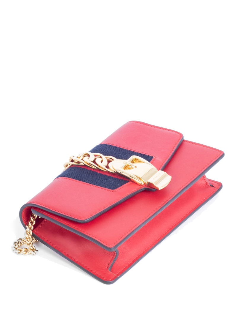 Gucci Calfskin Super Mini Sylvie Chain Messenger Bag Red-designer resale