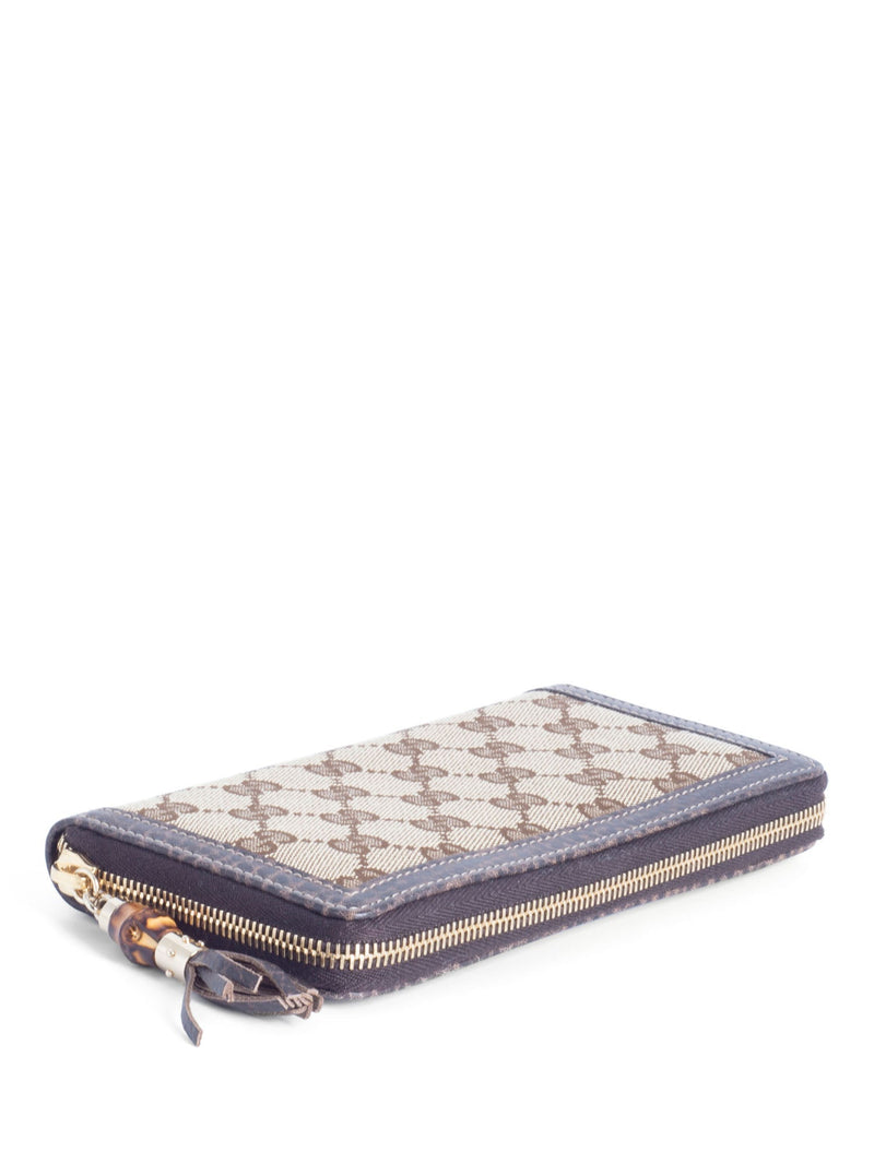 Gucci GG Supreme Bamboo Tassel Zip Around Wallet Brown-designer resale