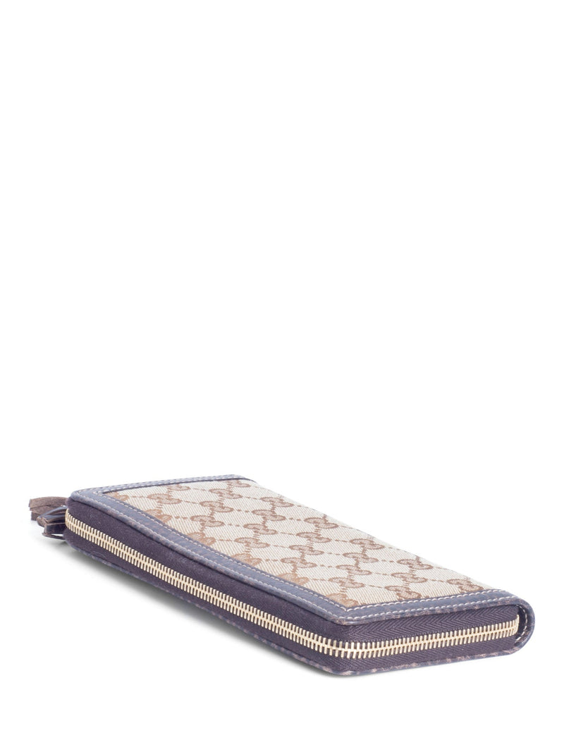 Gucci GG Supreme Bamboo Tassel Zip Around Wallet Brown-designer resale