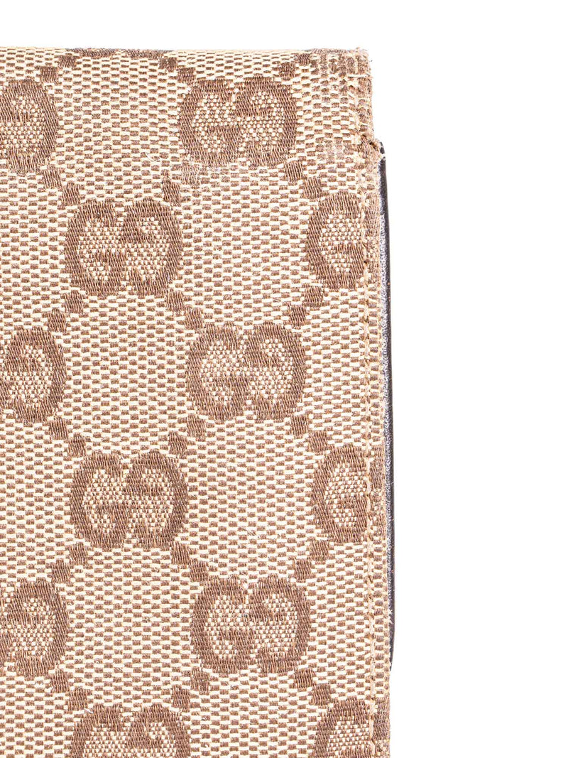 Gucci GG Supreme Canvas Leather Web Stripe Bi-Fold Wallet Brown-designer resale