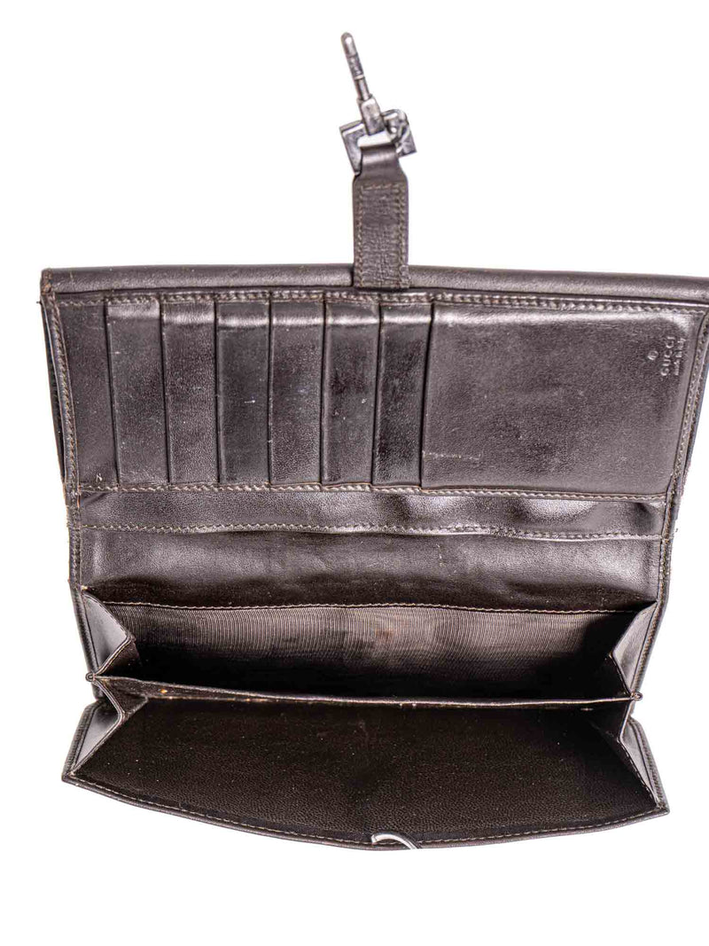 Gucci GG Supreme Canvas Leather Web Stripe Bi-Fold Wallet Brown-designer resale