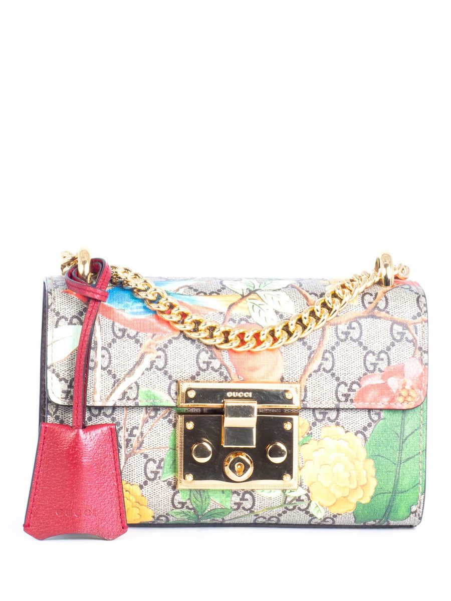 Gucci GG Supreme Floral Flap Messenger Bag Multicolor