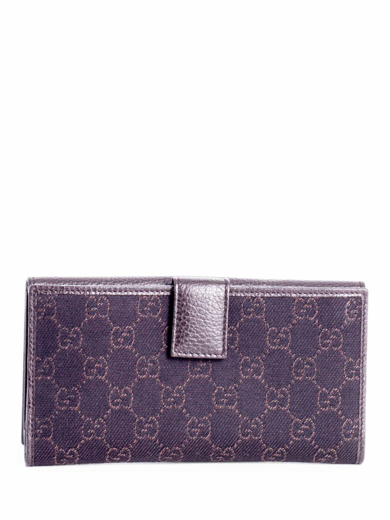 Gucci GG Supreme Leather Canvas Flap Wallet Brown-designer resale