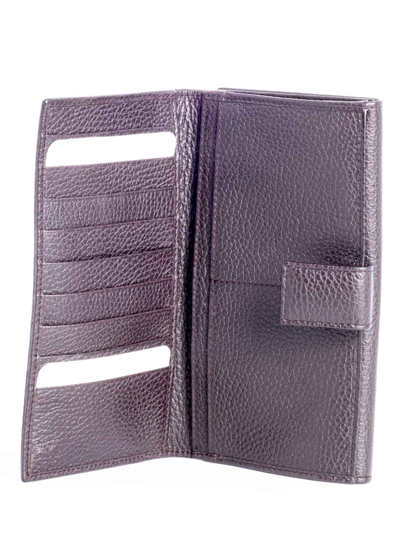 Gucci GG Supreme Leather Canvas Flap Wallet Brown-designer resale