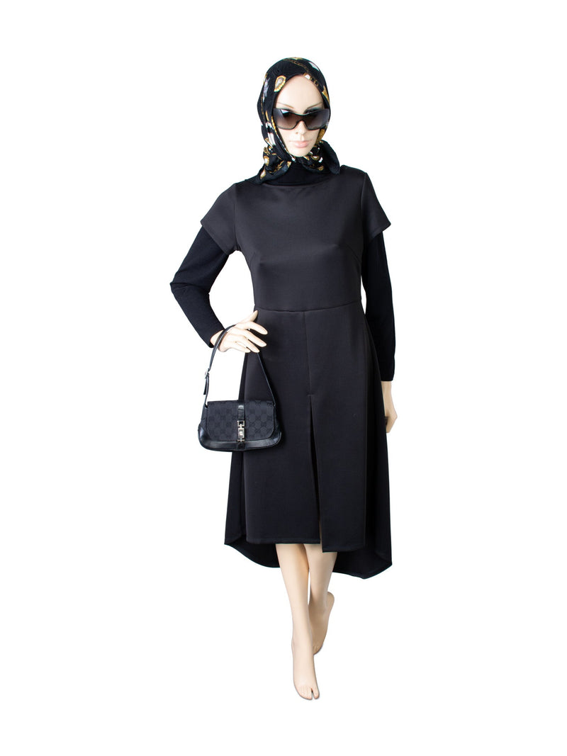 Gucci GG Supreme Leather Canvas Mini Jackie O Hobo Bag Black-designer resale