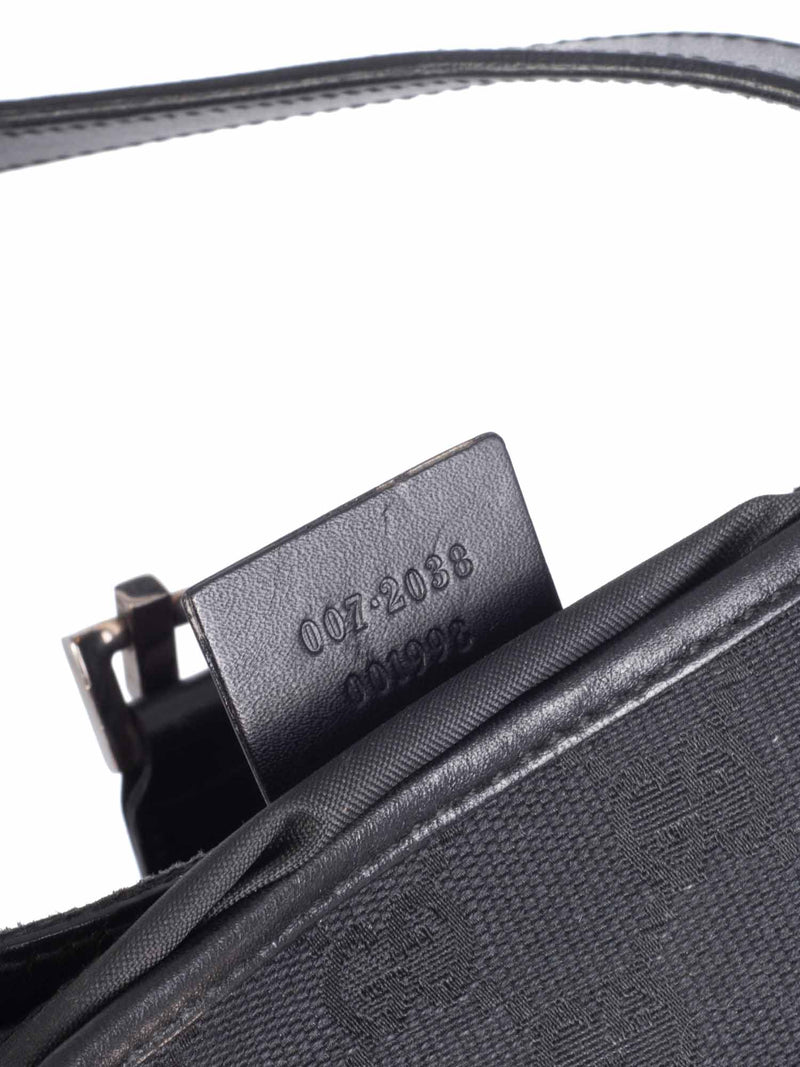 Gucci GG Supreme Leather Canvas Mini Jackie O Hobo Bag Black-designer resale