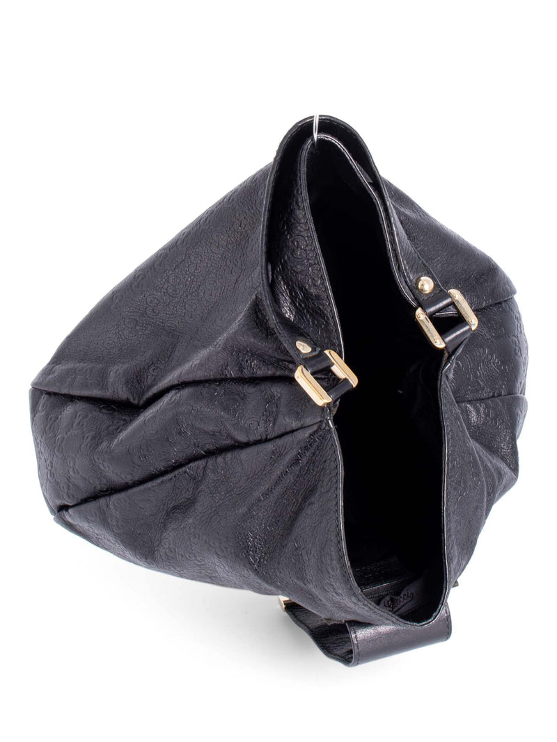 Gucci GG Supreme Leather Hobo Bag Black-designer resale