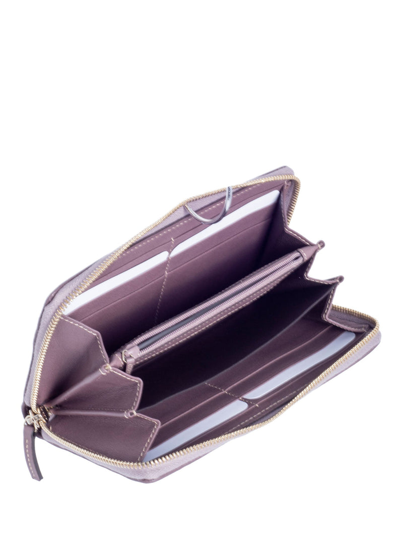 Gucci GG Supreme Leather Zip Around Wallet Lavender-designer resale