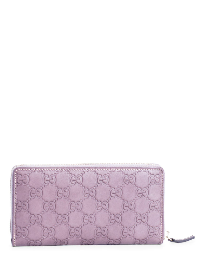 Gucci GG Supreme Leather Zip Around Wallet Lavender-designer resale