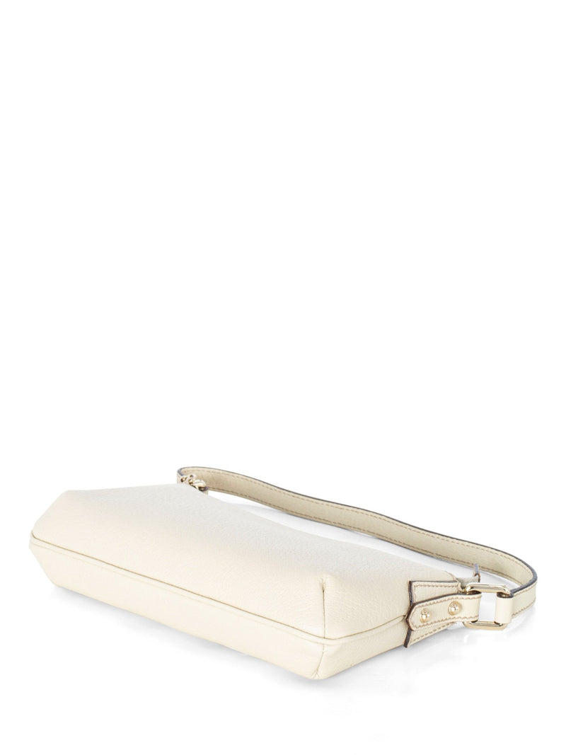 Gucci Leather Charms Pochette Shoulder Bag Cream-designer resale