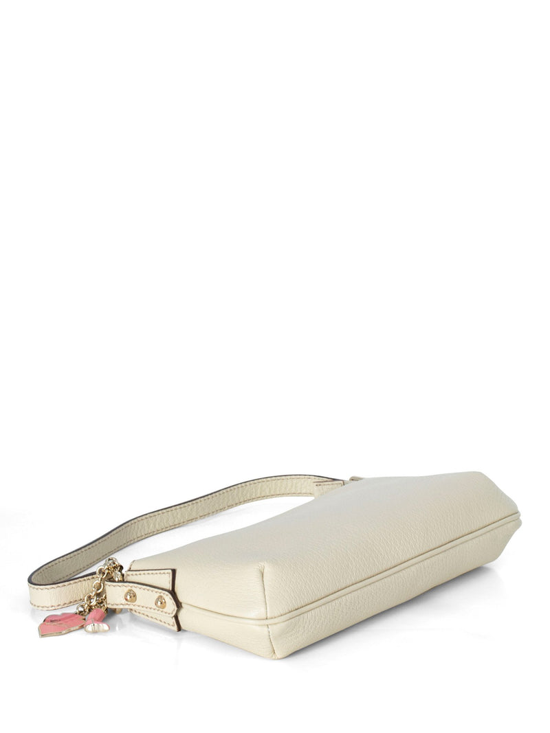 Gucci Leather Charms Pochette Shoulder Bag Cream-designer resale