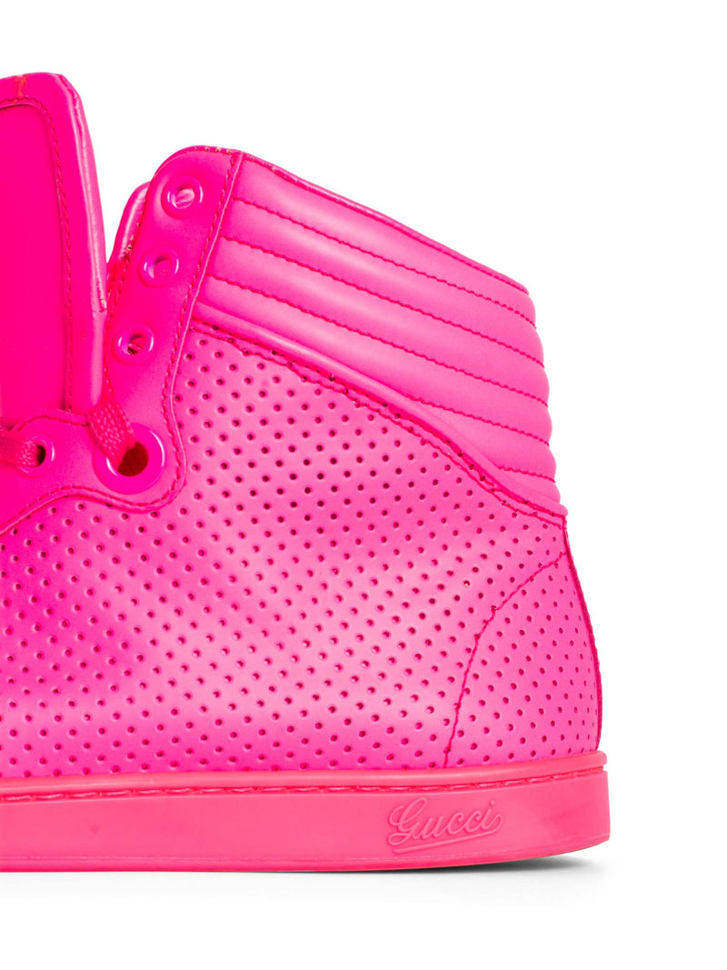 Gucci Leather GG Coda High Top Sneakers Hot Pink-designer resale