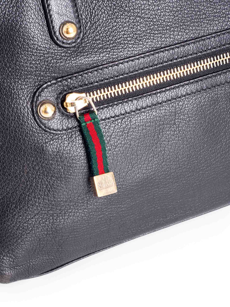 Gucci Leather Web Stripe Bag Black-designer resale