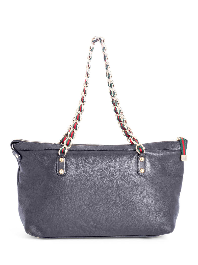 Gucci Leather Web Stripe Bag Black-designer resale