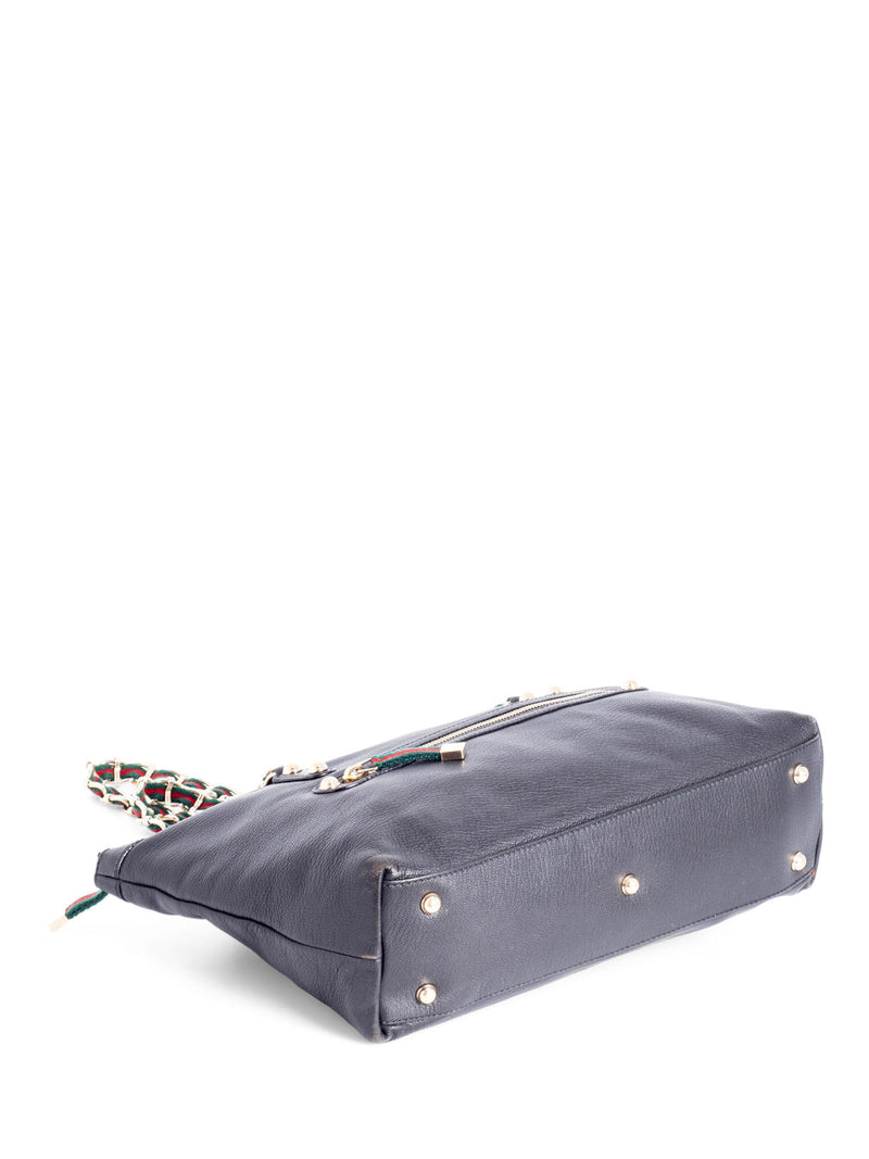 Gucci Leather Web Stripe Bag Black-designer resale