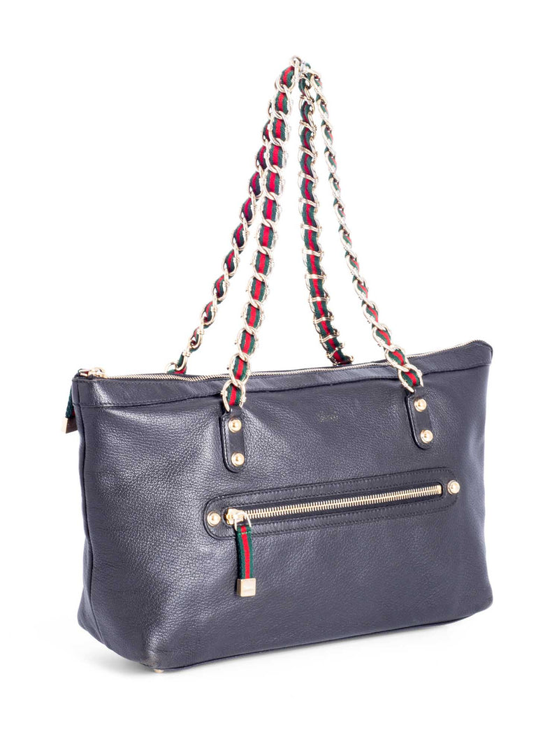 Gucci Leather Web Stripe Bag Black-designer resale