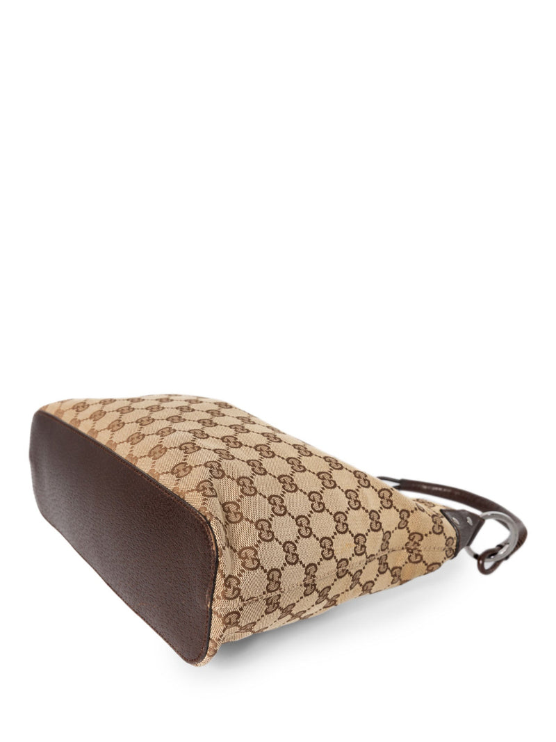 Gucci Vintage GG Supreme Monogram Hobo Bag Brown-designer resale