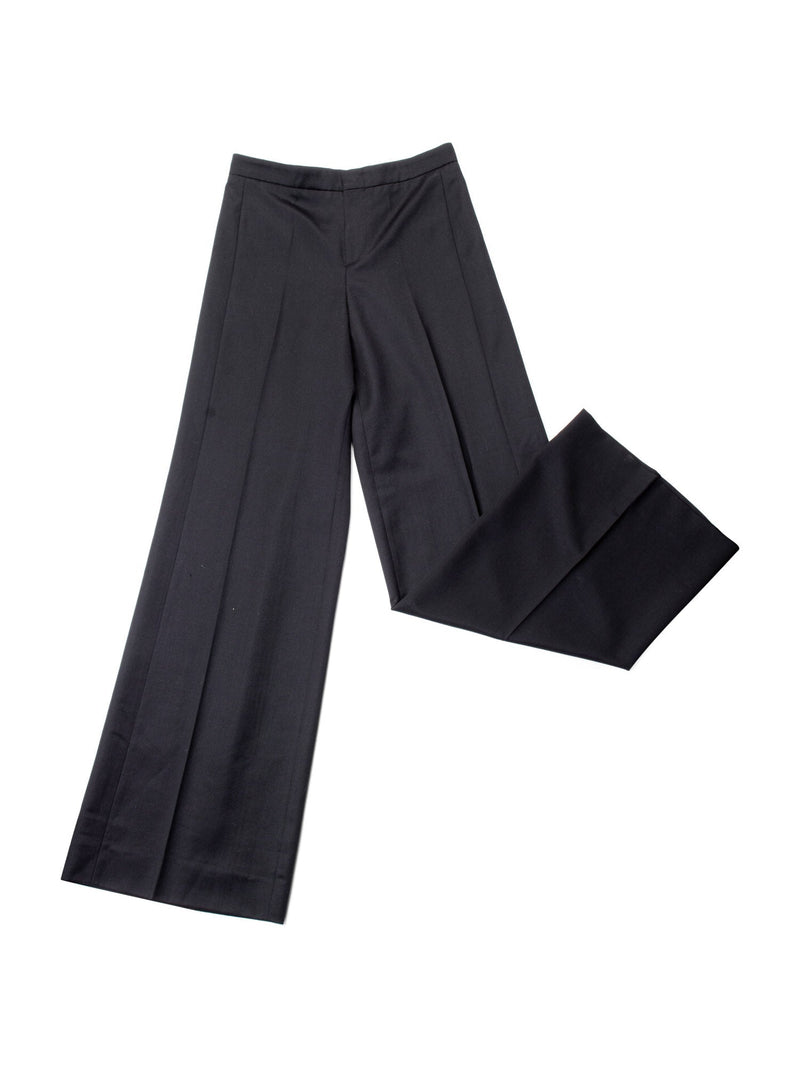 Gucci Wool Wide Leg Pleated Pants Black-designer resale