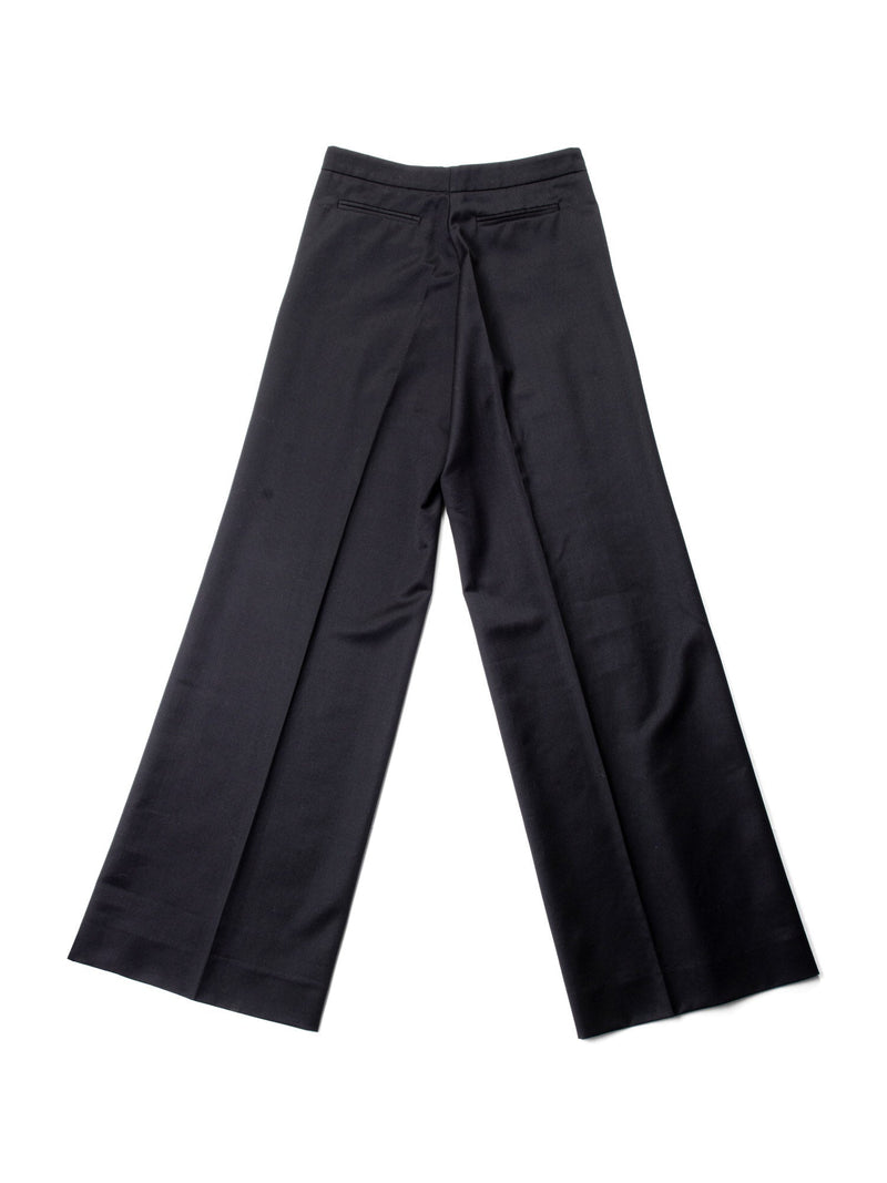 Gucci Wool Wide Leg Pleated Pants Black-designer resale