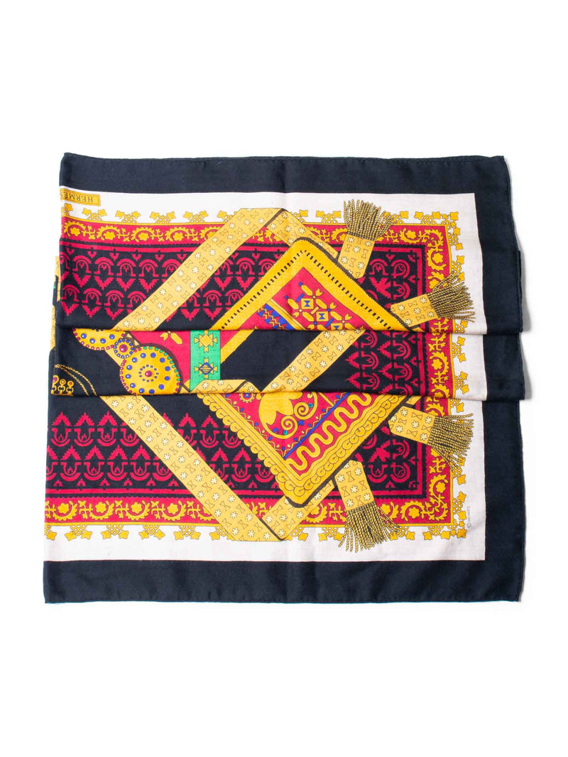 Hermes Cashmere Silk Brins D'Or Shawl 140 Black Gold-designer resale