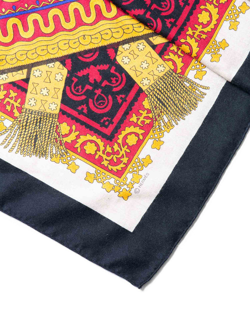 Hermes Cashmere Silk Brins D'Or Shawl 140 Black Gold-designer resale