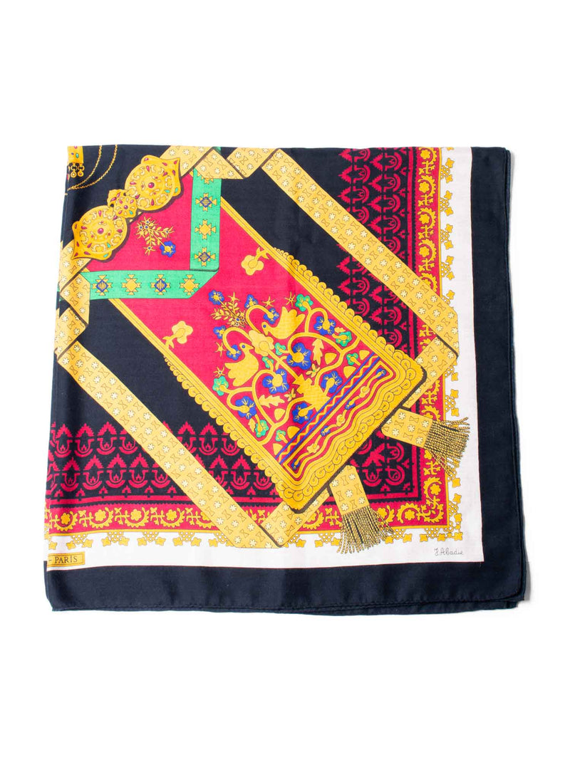 Hermes Cashmere Silk Brins D'Or Shawl 140 Black Gold-designer resale