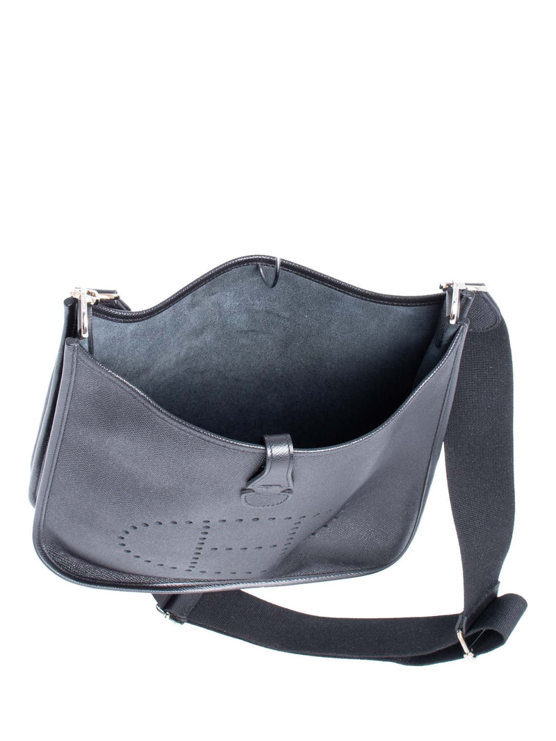 Hermes Epsom Leather Evelyne III MM Messenger Bag Black-designer resale