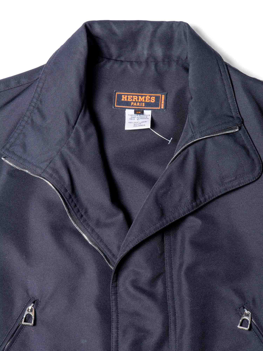 Hermes Horse Shoe Waterproof Utility Jacket Black