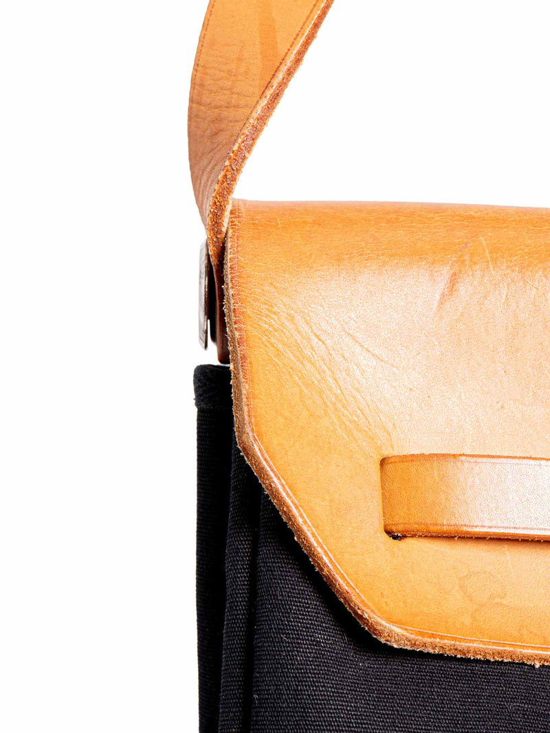 Hermes Leather Canvas Herbag Weekender 40 Black Beige-designer resale