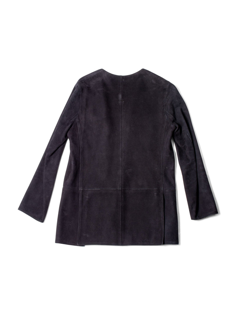 Hermes Leather Suede Reversible Jacket Black-designer resale