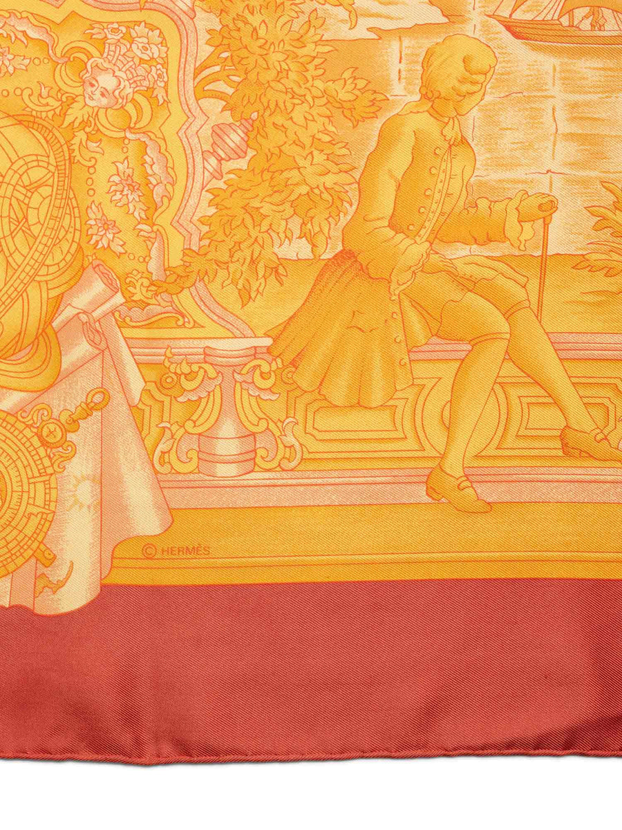 Hermes Silk Azvlejos Scarf 90 Orange
