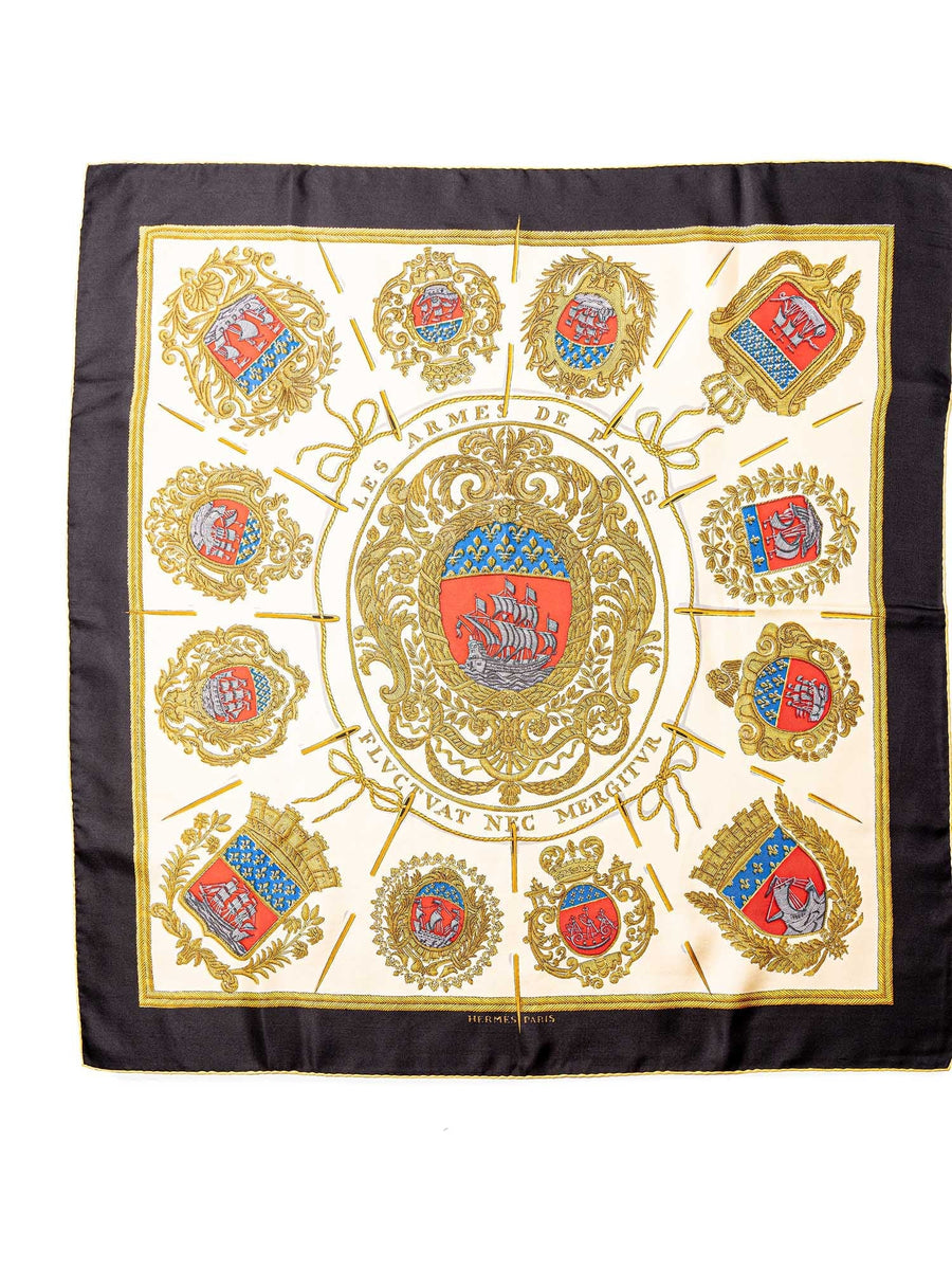 Hermes Silk Les Armes De Paris Scarf 90 Multicolor
