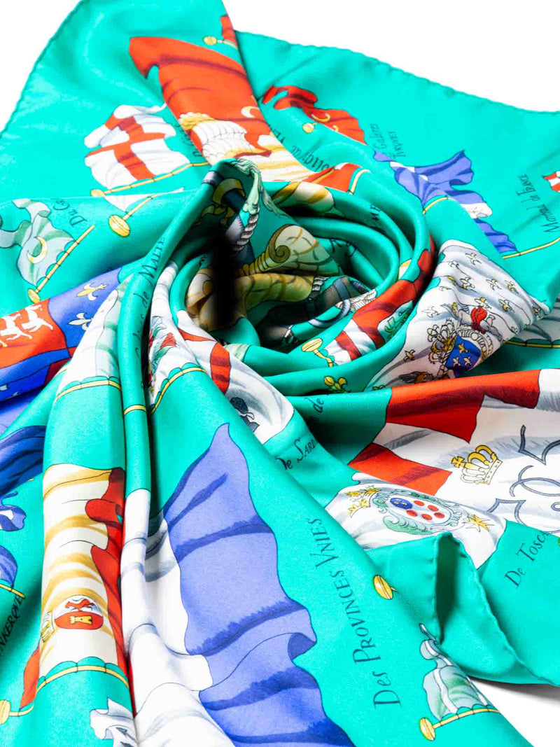 Hermes Silk Pavois Scarf 90 Green-designer resale