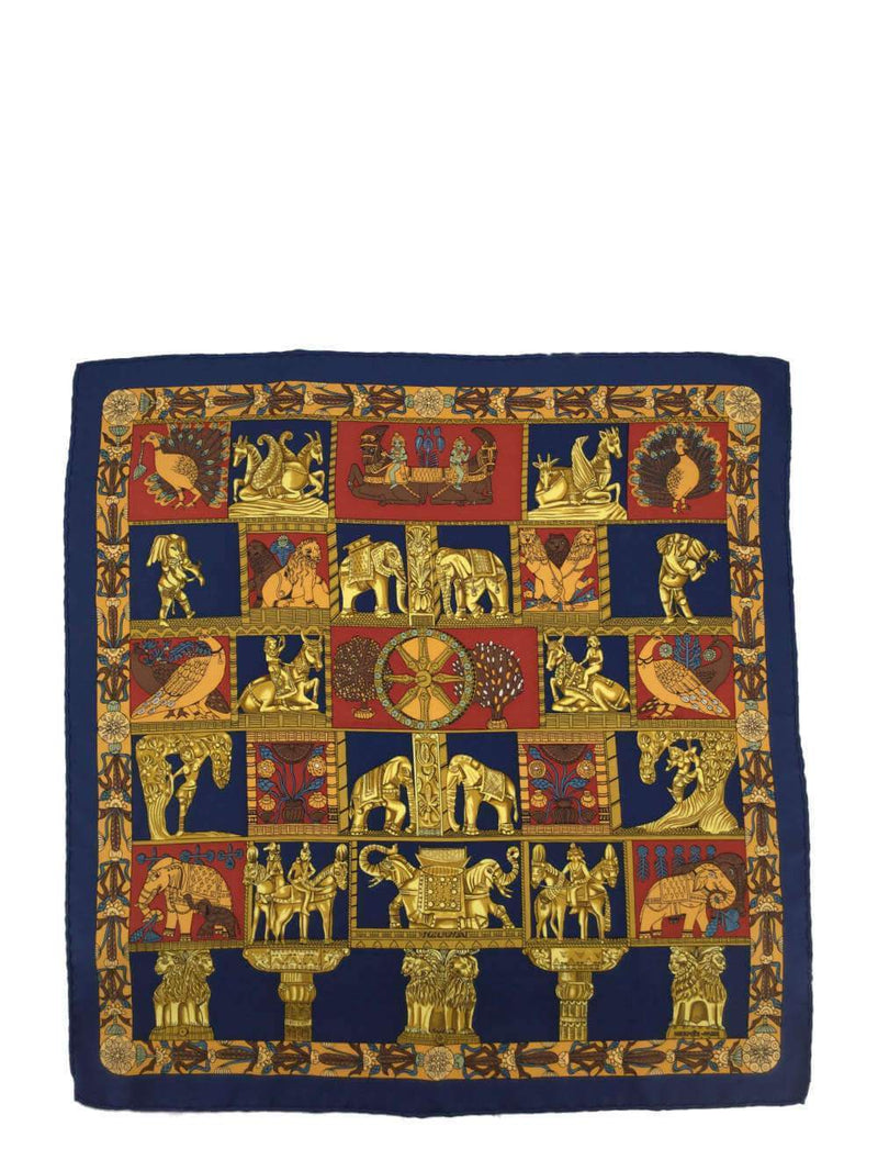 Hermes Silk Torana Small Scarf Blue-designer resale