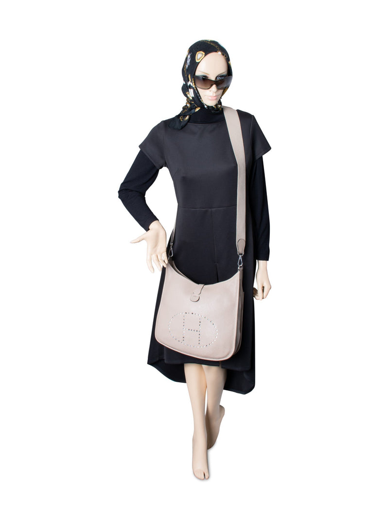 Hermes Togo Leather Evelyne III GM Messenger Bag Taupe-designer resale