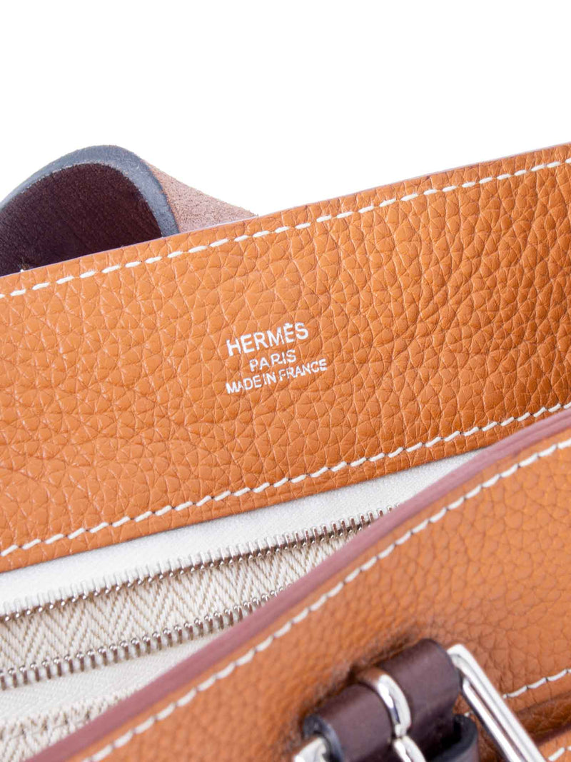 Hermes Togo Leather Hobo Bag Brown-designer resale